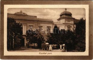 1914 Eger, Erzsébet park, érseki palota. Baross nyomda kiadása (EK)