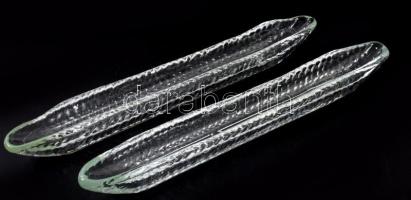 Antik üveg olívabogyó kínáló pár, jelzés nélkül, hibátlan, h: 37 cm