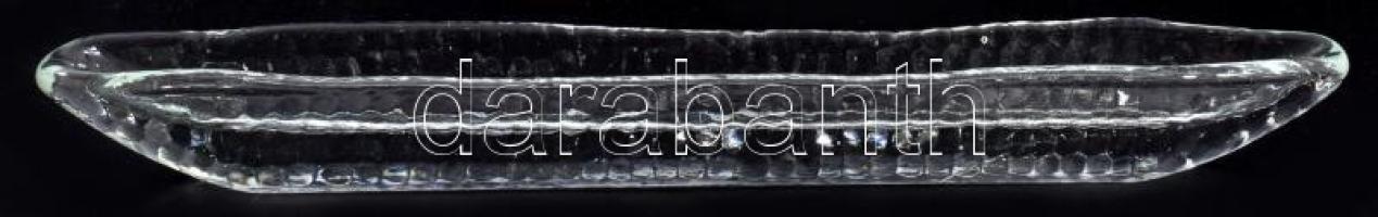 Antik üveg olívabogyó kínáló pár, jelzés nélkül, hibátlan, h: 37 cm