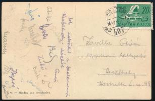 1949 Badacsony képeslap 20f bérmentesítéssel, "M. KIR. MOZGÓPOSTA / 407" bélyegzéssel