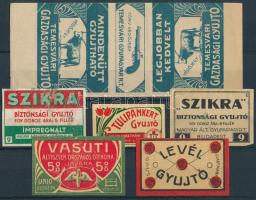 6 db régi magyar gyufacímke