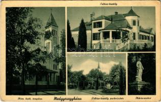 1940 Medgyesegyháza, Római katolikus templom, Telbisz kastély és park, Mária szobor. Zsiros Mihály kiadása (EK)