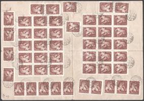 1962 Meghatalmazási igazolás ügyvédek számára az 1962-1963. évekre érvényesítve, Várak 50 x 3Ft bélyegekkel. Rendkívül ritka meghatalmazási dokumentum!