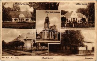 Mezőnyárád, Majthényi kastély, Silbiger kastély, Római katolikus templom és elemi iskola, Községháza (EB)