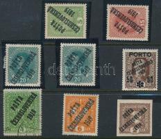 Posta Ceskoslovenska 1919 8 db bélyeg Bodor vizsgálójellel