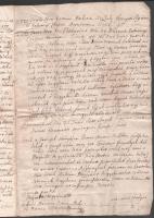 1775 Csókfalvához (Marosszék, Erdély) fűződő irat, Szántó és Roffai családok tagjainak említésével, ...