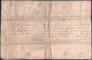 1775 Csókfalvához (Marosszék, Erdély) fűződő irat, Szántó és Roffai családok tagjainak említésével, ...