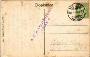 1916 Vinkovci, Vinkovce; Gimnazija i cara Vilima ulica / gimnázium / grammar school + "K.u.k. M...