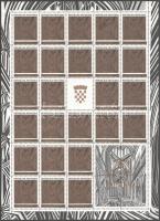 Horvátország 1991 Zágrábi Székesegyház Mi 182A + Kényszerfelár Mi 8C + vágott, mindhárom szelvényes ...