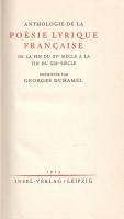 Anthologie de la Poésie lyrique francaise. De la fin du XVe siecle a la fin du XIXe siecle. Présenté...
