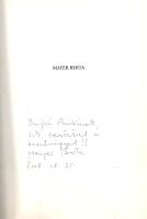 Mayer Berta. [Képzőművészeti album.] (Dedikált.) [Budapest], 2008. (T-Art Alapítvány - Tisza nyomda Kft., Szolnok). 55 + [1] p. Egyetlen kiadás. Dedikált: "Bajkó Anikónak sok szeretettel és barátsággal!! Mayer Berta. 2008. 08. 25". Mayer Berta (sz. 1944) Munkácsy Mihály-díjas festőművész, zománcművész. A Képzőművészeti Főiskolán Szentiványi Lajos tanítványa volt, részlet- és színgazdag absztrakt festményeivel 1969 óta vesz részt hazai, az 1980-as évek óta külföldi kiállításokon. Festményein 2005-től bukkannak fel emberi alakok; angol és magyar nyelvű képes albumunk a művész 2007. évi újlipótvárosi kiállítása alkalmából készült, melyen új korszakának fontos festményei is felvonulnak. Prov.: Bajkó Anikó textilművész (1947-2025), Ferenczi Noémi-díjas iparművész, számos kiállítás díjazottja, a Velemi Textilművészeti Alkotótelep szervezője, a budapesti Képző- és Iparművészeti Szakközépiskola óraadó tanáraként a szintén ott tanító Mayer Berta kollégája. Fűzve, kiadói borítóban, színes, illusztrált, enyhén sérült eredetii védőborítóban. Jó példány.