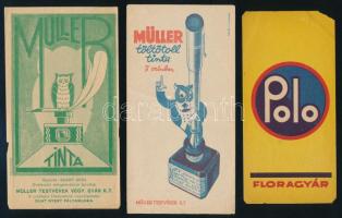 Müller tinta, Floragyár 3 db számolócédula