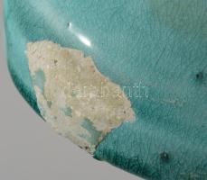 Zsolnay kisplasztika - akt lepellel. Formába öntött, alapmázzal borított fehércserép. Jehring Aranka...