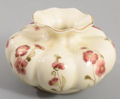 Zsolnay paradicsomvirág váza. Jelzett, hibátlan, d: 11 cm