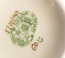 Zsolnay paradicsomvirág váza. Jelzett, hibátlan, d: 11 cm