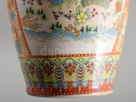 Klasszikus kínai madár- és virágmintás váza, jelzés nélkül, hibátlan, m: 30,5 cm