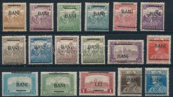 Borosjenő 1919 17 db magánkiadású bélyeg, több érték rozsdás / stain