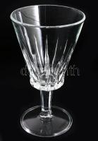 Kristályüveg talpas pohár garnitúra, 6 darab, hibátlan, m: 13,5 cm