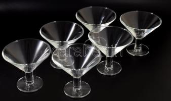 6 személyes fagylaltos kehely garnitúra, hibátlan, d:14 cm, m: 12 cm