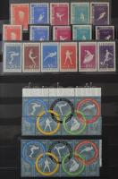 Sport motívum: román, lengyel és csehszlovák bélyegek az 50-es, 80-as évekből sok blokkal, 12 lapos kopott sarkú nagy berakóban