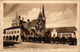 Lőcse, Levoca; Város székháza a Szent Jakab templommal. Braun Fülöp kiadása / town hall with church (Rb)