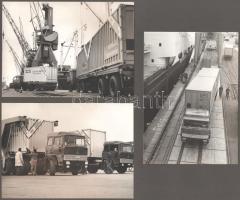 6 db albumlapra ragasztott fotó Deutz teherautókról, 9×9 és 10×15 cm közötti méretekben