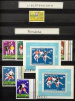 Labdarúgó VB 1974 külföldi sorok, blokkok, szép anyag 8 lapos Philux A4-es berakóban