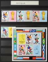 Labdarúgó VB 1974 külföldi sorok, blokkok, szép anyag 8 lapos Philux A4-es berakóban