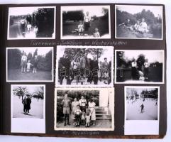 Régi fotóalbum 169 db fotóval, családi képek, buszok, teherautók