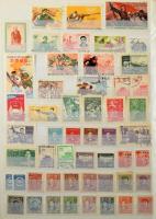 Kína, Korea, Japán néhány száz bélyeg 8 fehér lapos A4-es berakó 6 oldalán