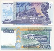 Laosz 2011. 2000K + Kambodzsa 2016. 1000R T:UNC-AU
Laos 2011. 2000 Kip + Cambodia 2016. 1000 Riels ...