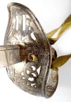 1904M díszelgő szablya, 2 db kardbojttal (IV. Károly + Szent Koronás tiszti kardbojt), bőr csatlékka...