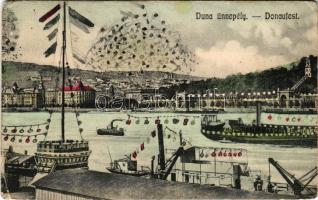 Budapest I. Duna Ünnepély, Várkert Bazár, Tabán, lampionos gőzhajók (non PC) (kopott sarkak / worn corners)