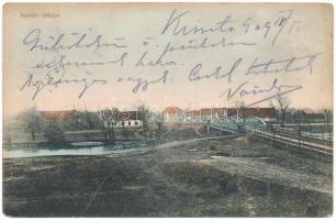 1909 Kiszető, Kiszetó, Chizatau (Belence, Belint); látkép, híd. Klein Ferenc kiadása / general view, bridge (EM)