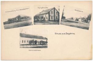 Bogáros, Bulgarus; Holzhandlung Nic. Abendschein, Dampfmühle, Hauptgasse, Gemeindehaus / Abendshein üzlete, gőzmalom, Fő utca, Községháza. Dajkovits J. utóda (Versec) / shop, steam mill, main street, town hall (EK)