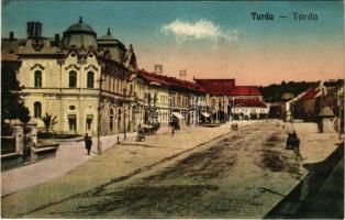 Torda, Turda; Lucullus üzlete, utca. Füssy nyomda kiadása / street, shops (Rb)