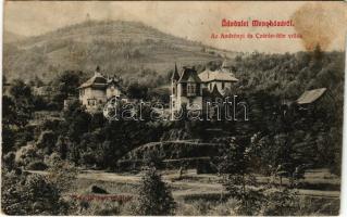 Menyháza, Monyásza, Moneasa; Andrényi és Czárán-féle villák. Faix Jacques felvétele, Kerpel Izsó kiadása / villas (fl)