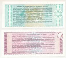 Argentína / Salta 1986. 1A helyi bankjegy + Argentína / Tucuman 1988. 1A helyi bankjegy T:UNC
Argen...