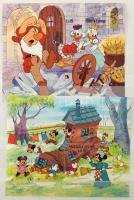 16 lapos közepes Schaubek berakó, benne 9 oldalon Mese és Állat motívum sorok, blokkok, közte 3 Walt...