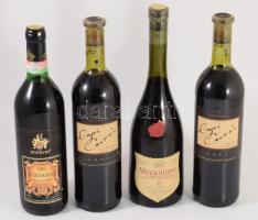 4 üveg bor, 1999 Egri bikavér, Ostoros Egri Cuvée, stb., bontatlan.