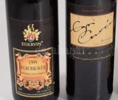 4 üveg bor, 1999 Egri bikavér, Ostoros Egri Cuvée, stb., bontatlan