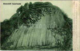 1915 Sátorosbánya, Siatorská Bukovinka; Somoskői vár, Bazaltesés. Frieler Samu kiadása / castle ruins, basalt "waterfall" (fl)