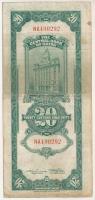 Kína 1930. 20CGU "NA 490292" T:F
China 1930. 20 Custons Gold Units "NA 490292" ...