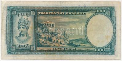 Görögország 1939. 1000Dr "I-003 384,004" T:F
Greece 1939. 1000 Drachmai "I-003 384,0...