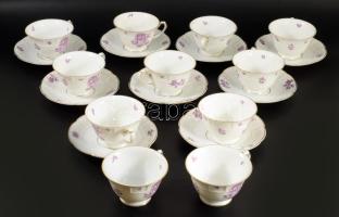 Rosenthal antik 11 darab csésze 9 darab alátéttel, jelzett, d: 14,5 cm
