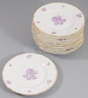 Rosenthal 10 személyes süteményes tányér garnitúra, jelzett, d: 15,5 cm