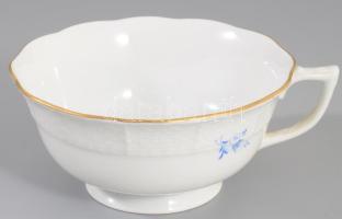 Herendi kék virágmintás csésze alátéttel. Jelzett, d: 14,5 cm