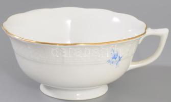 Herendi kék virágmintás csésze alátéttel. Jelzett, d: 14,5 cm