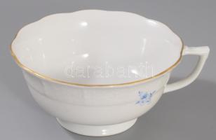 Herendi kék virágmintás csésze alátéttel. Jelzett, d: 14,5 cm