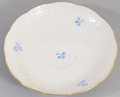 Herendi kék virágmintás csésze alátéttel. Jelzett, d: 14,5 cm